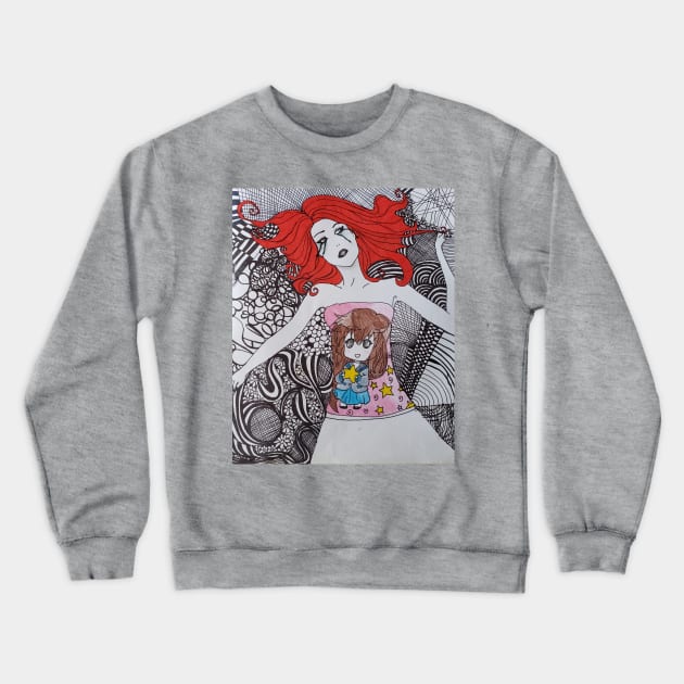 Emo girl lost in Thought Crewneck Sweatshirt by Midjoyfaith05